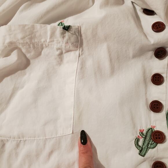 Collectif London Cactus Button Swing Dress Size 10 Southwestern Pinup Pockets - Picture 6 of 13